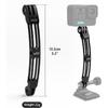 HSU Aluminum Alloy Curved Extension Arm (5.3”) Metal Pole Mount Helmet Stick Extension Arm Mount for GoPro Hero 13/12/11/10/9/8/7/6 Black, DJI Osmo