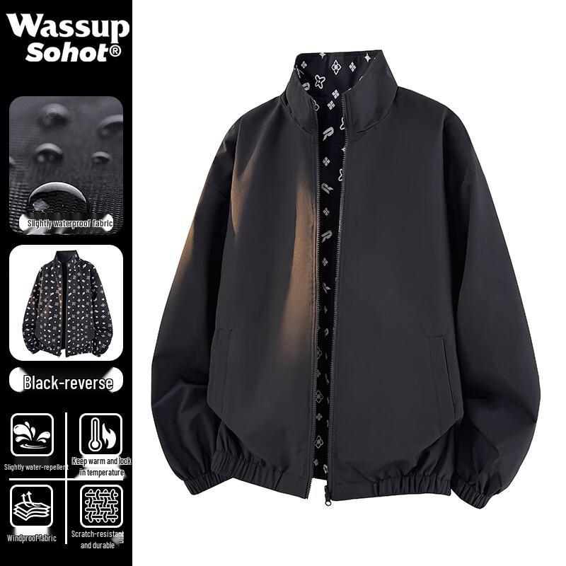 Wassup Sohot Men s Reversible Windbreaker Jacket M