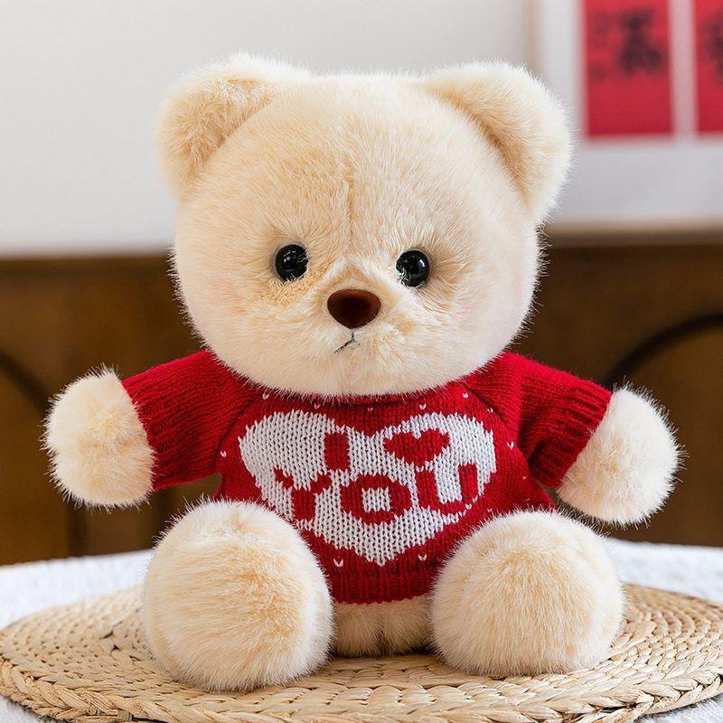 Wear Clothes Bear Plush Toy With Embroidered Heart Design For Kids And Adults Gift