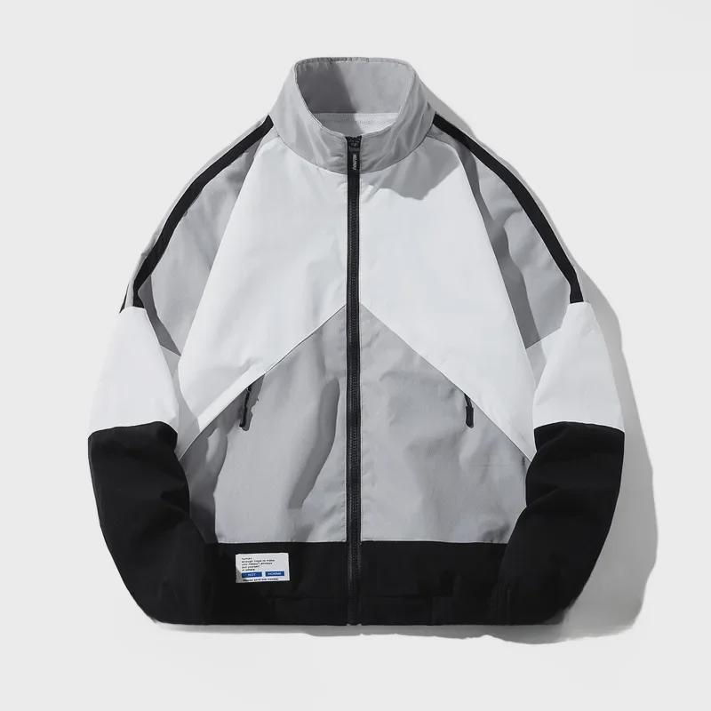 Men's Color Block Casual Sports Jacket - Versatile Spring & Autumn Coat