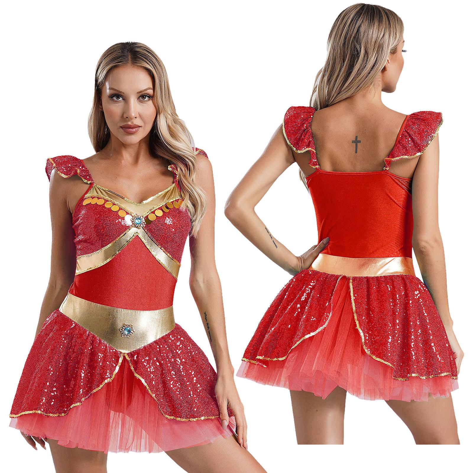 

Платье-трапеция, нарядное платье на Хэллоуин, костюмы для косплея арабской принцессы, женские наряды для танца живота, сценические наряды M красный