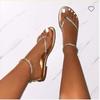 New large size women's shoes rhinestone outer sandals women's toe flat sandals sandals