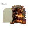 Decorative Baseboard Elf Door Wooden Halloween Decor, 2D Fairy Mouse Miniature Wall Autumn Theme Tale Ornaments Hanging, Rustic Shelf Ornament