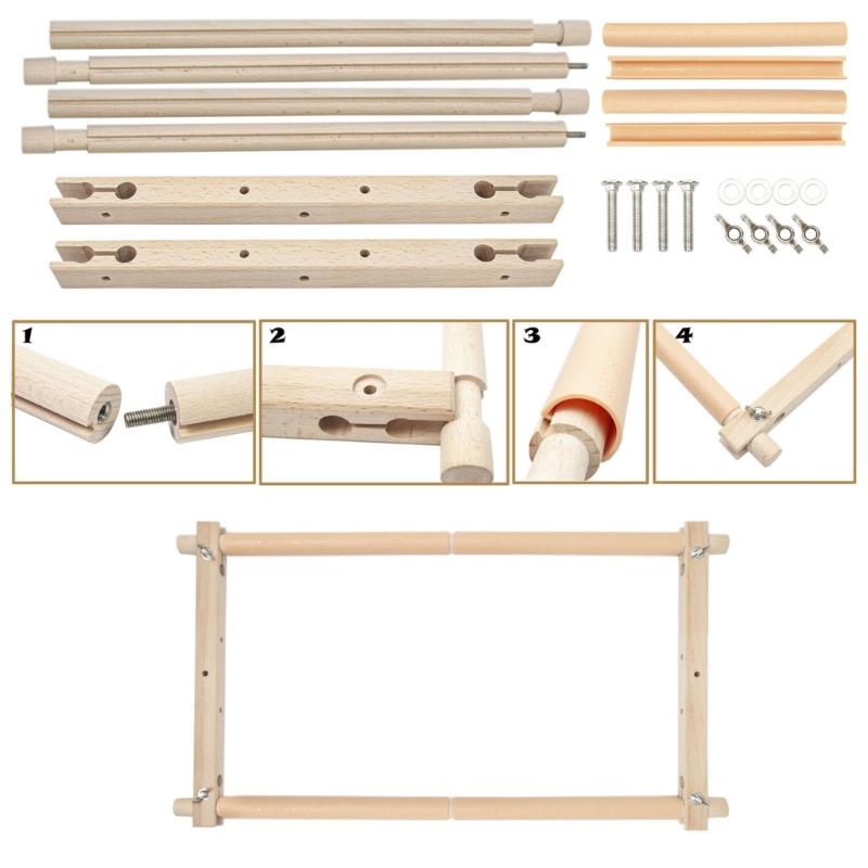 Rama do ściegów krzyżykowych Regulowany stojak do haftu Drewniana rama do haftu Stojak do haftu do projektu artystycznego, rzemieślniczego, szycia