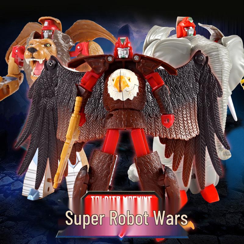Kaelile Animal Vanguard: Transforming Mecha Warriors Puzzle - Lion, Elephant, White Tiger, Eagle, Panda Robot Toy.