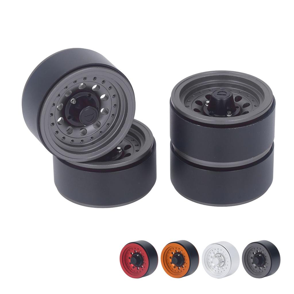 4PCS RC Beadlock Wheel Rim Set 1.9 Inch Aluminum Alloy 1/10 RC Car Wheel Hub for Axial SCX10 I II II