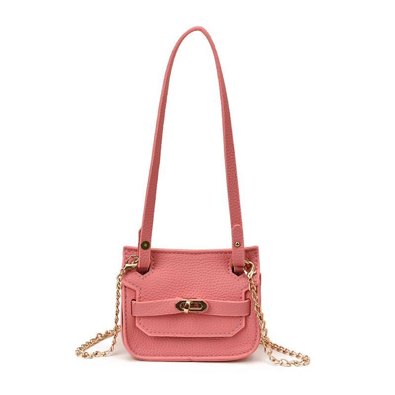 Simple Solid Color Shoulder Crossbody Bag With Chain Design For Daily Use