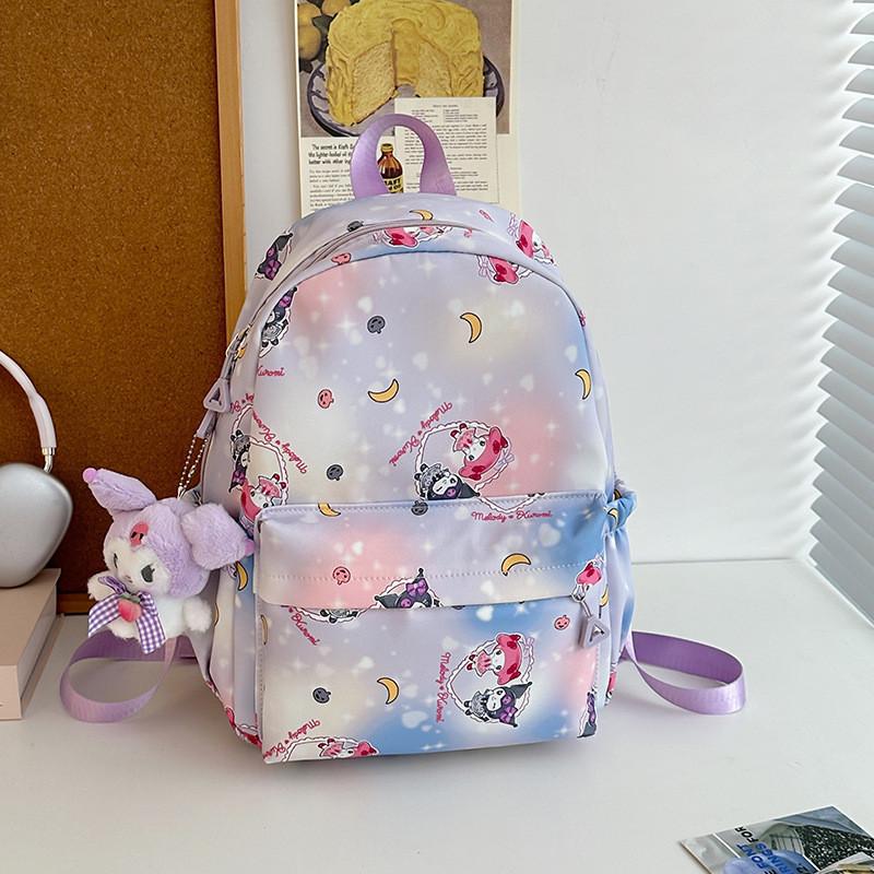 Adorable Nylon Backpack For Kids Cartoon Pattern Unisex Lightweight School Bag