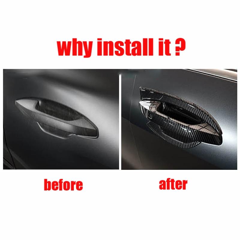 For Kia Sportage NQ5 Carbon Fiber Side Door Handle Cover Door Bowl Trim Protector Garnish Sticker Accessories