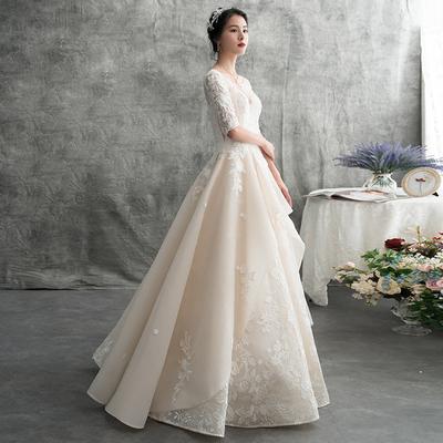 The Main Wedding Dress  Winter New Bride Simple and Light Forest Super Fairy Dream Dress Slim and Slim Girl Small