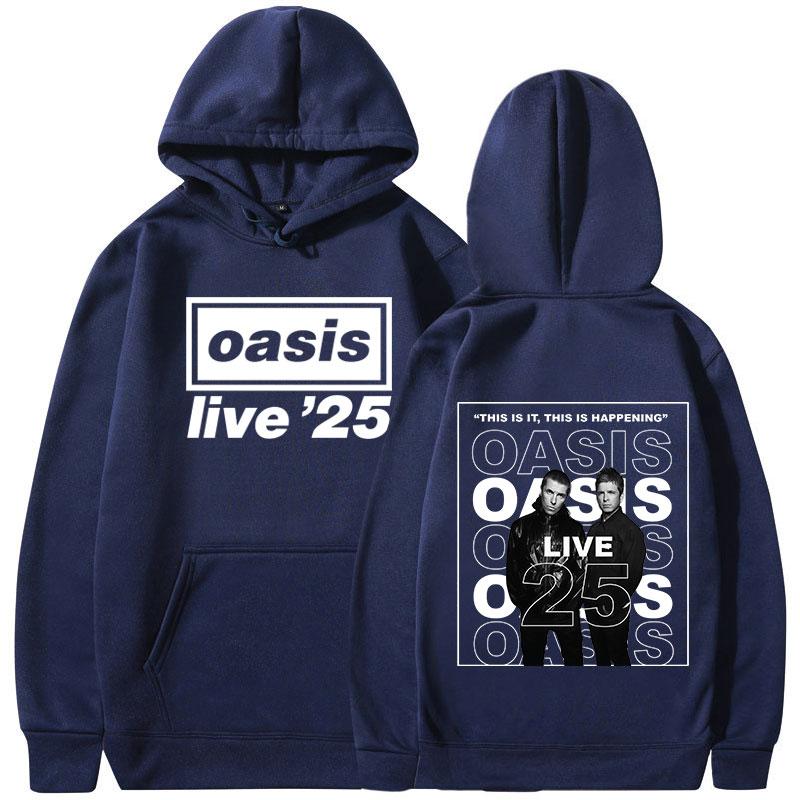 Rock Band O-Oasis Live 25 Tour Hoodies Women Clothing Long Sleeves Hooded Sweatshirt Harajuku Pullovers Streetwear