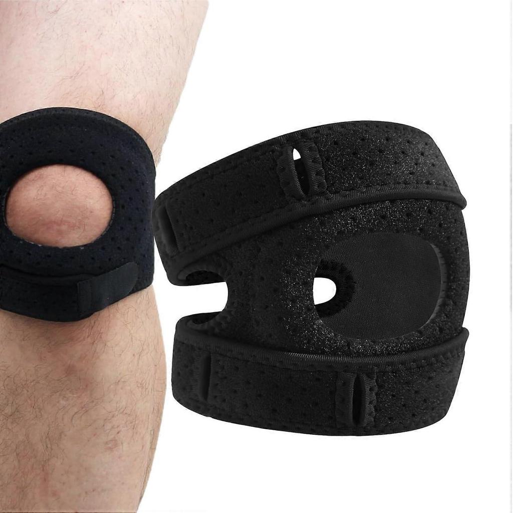 Patella Stabilising Knee Brace for Outdoor Sports, Dance, Climbing, Jumping - Adjustable Black Knee Support