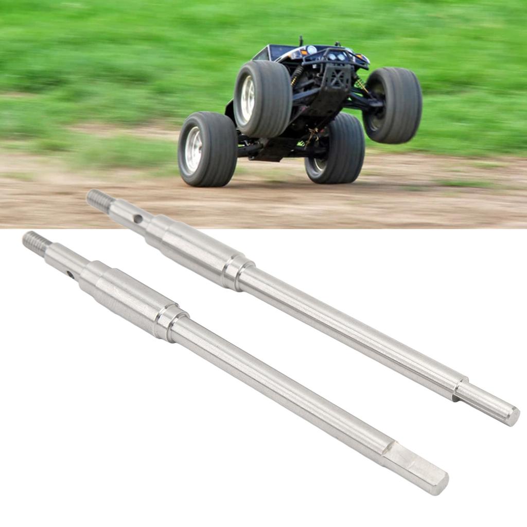 2pcs Stainless Steel RC Car Rear Axle Shaft for FMS 1/10 Explorer Mashigan for ATLAS Dachi Other RC Cars RC Parts Silver