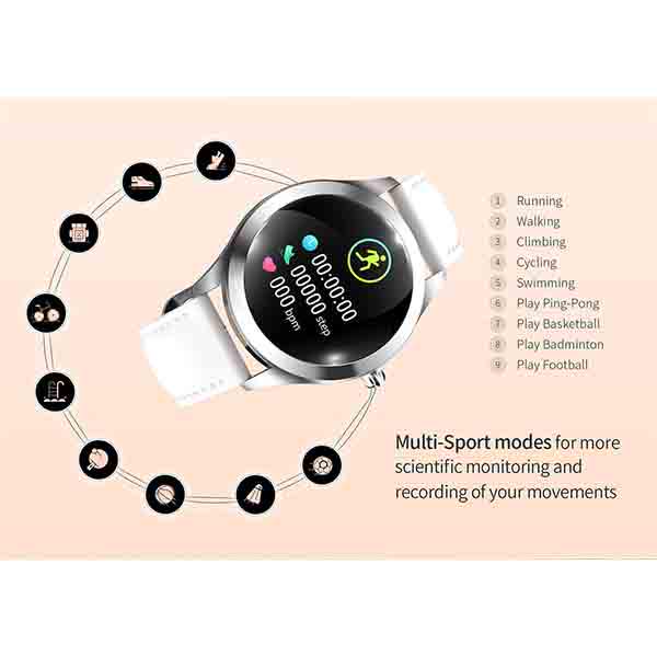 IP68 Waterproof Smart Watch Women Lovely Bracelet Heart Rate Monitor Sleep Monitoring Smartwatch Connect IOS Android KW10 Band