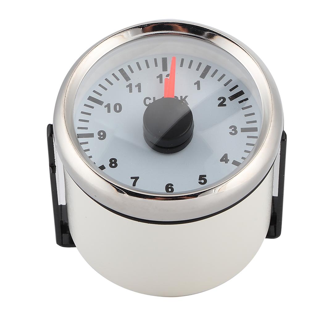 2in Universal 0‑12 Hourmeter Clock Instrument Panel Gauges Display Red Backlight 12V 24V for Car Boat Yacht