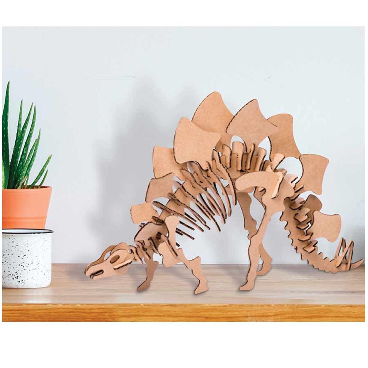 Lily's Treasures [Q9217] - 3D Cardboard Figure 'Stegosaurus' - 30x30 cm sheets marrone