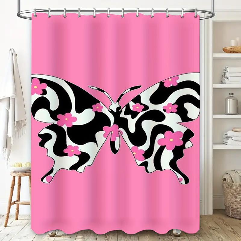 

Stylish Butterfly Waterproof Shower Curtain Heat Resistant Machine Washable Non-Transparent 180x180cm 90X180cm(35x70in)