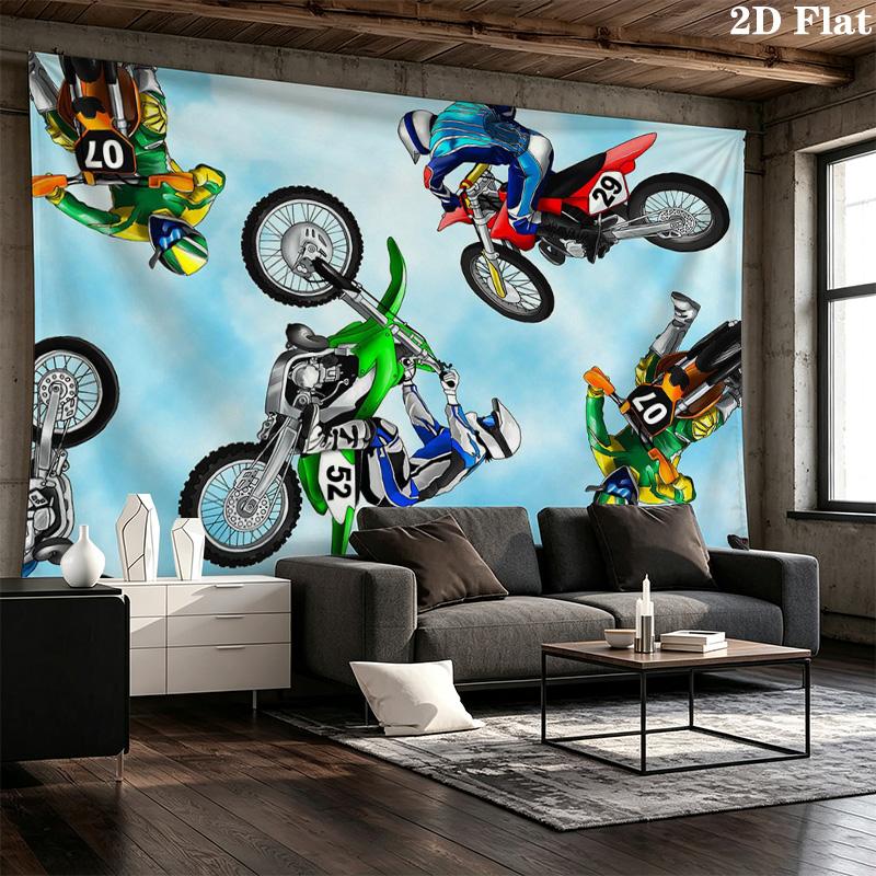 Motocross Pattern Home Decor Tapestry, Wall Hanging, Decorative RV Wall Cloth.MGT0918615