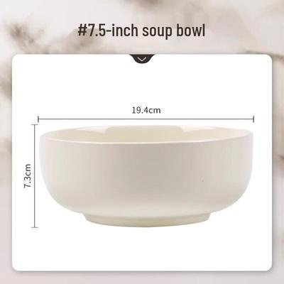 Dreamy Creamy Underglaze Ceramic Soup Bowl