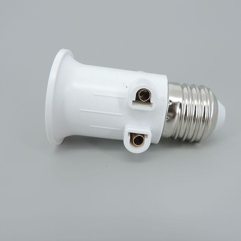 AC 100-240V E27 To E27 2-pin EU Plug LED Bulb Lamp Adapter Lighting ABS Holder Base Connector Screw Light Socket Conversion 4A P