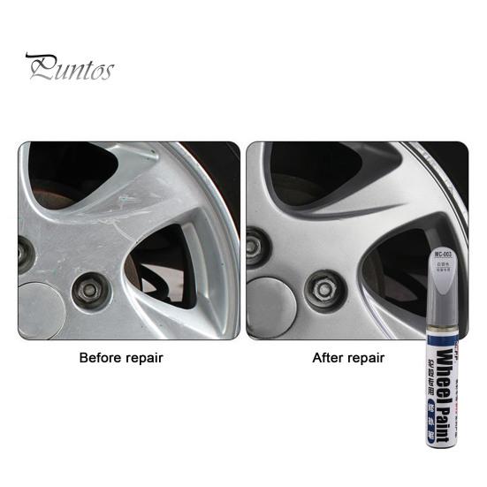 Car Rim Touch-Up Paint Wheel Touch-Up Pen Kit Super Adhesion Waterproof Compact Size Portable Car Wheel Scuff Scratch Repair Pen