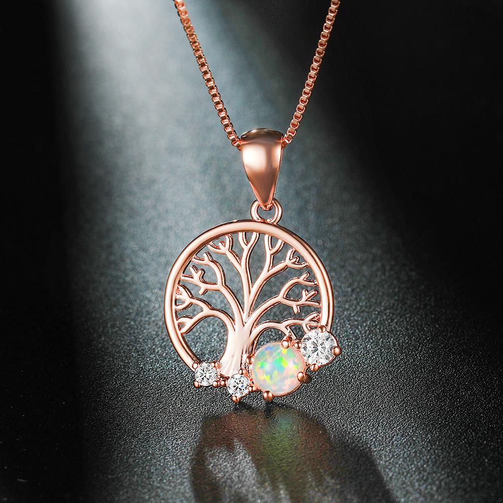 European and American Fashion Rose Gold Hope Tree Hot Selling Hollow Life Tree Pendant Jewelry
