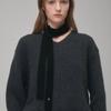 Saint Luxure 100% Cashmere Thin Muffler Black
