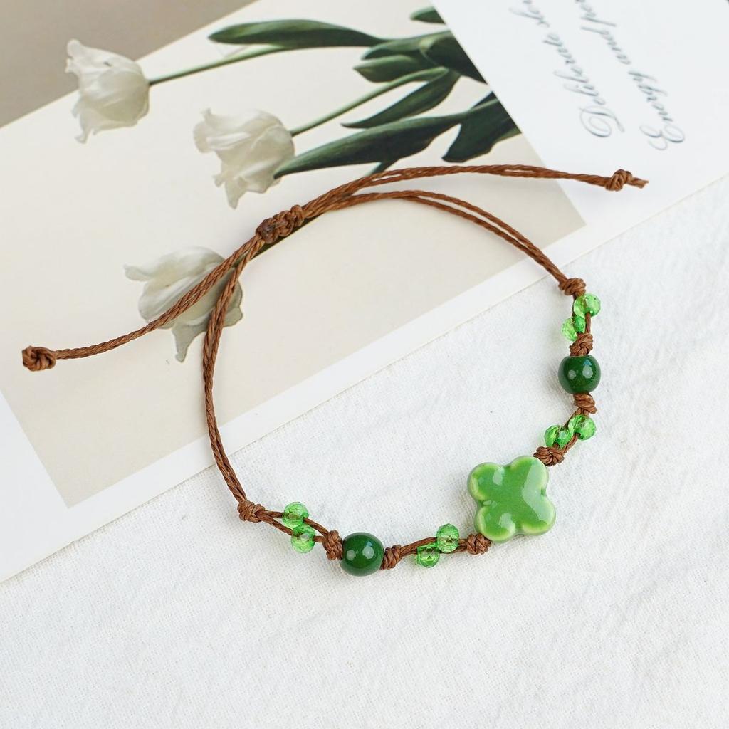 Ceramic beaded bracelet small fresh ancient style national style simple bracelet summer