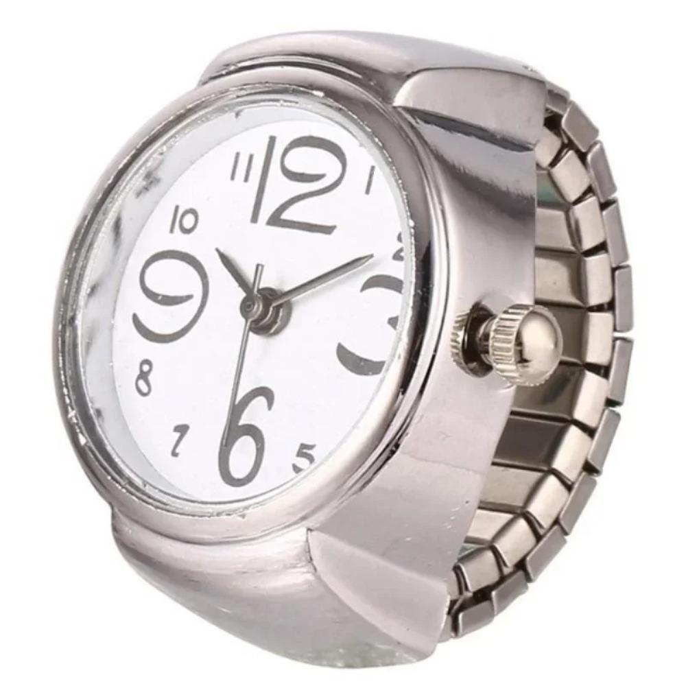 Men Women Creative Round Elastic Quartz Finger Watch Ring Fashion Couple Watch for Lovers