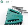 SATA 9-Piece Extra Long Metric Hex Key Set, Ball End, Stainless Steel, Flat Head