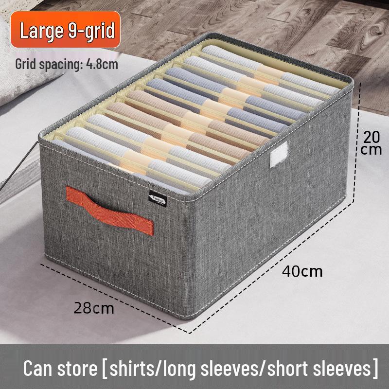 Foldable Fabric Storage Bin with Lid for Clothes and Pants Organization
