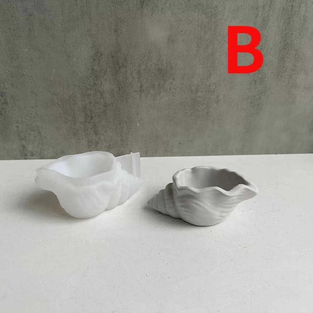 3D Handmade Conch Potted Flower Pot Mould Conch Silicone Mold Succulent Flower Pot Mold Gypsum Plaster Resin Concrete Molds