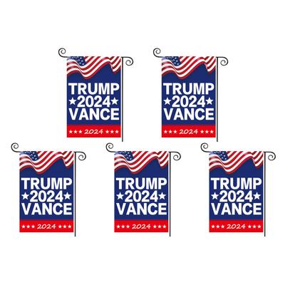 Trump Vance 2024 Garden Flag Double Sided Vivid Color Trump Vance Flags (Blue)