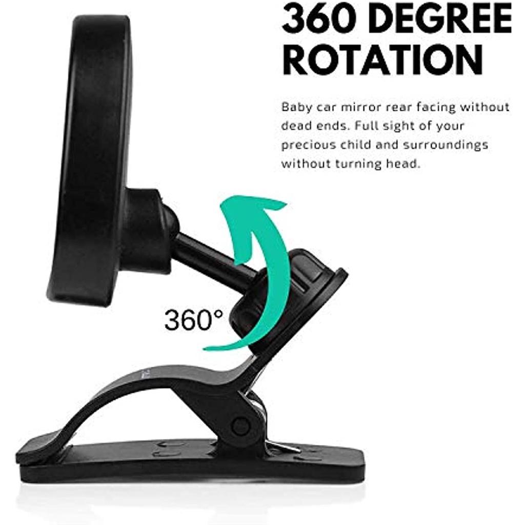 Baby-Rückspiegel, 2 Stück, Monitor, Babyspiegel, Autospiegel für Baby-Rückspiegel, Sicherheit, Auto-Babyspiegel, unzerbrechliches Glas, Sicherheit, 360 ° drehbar