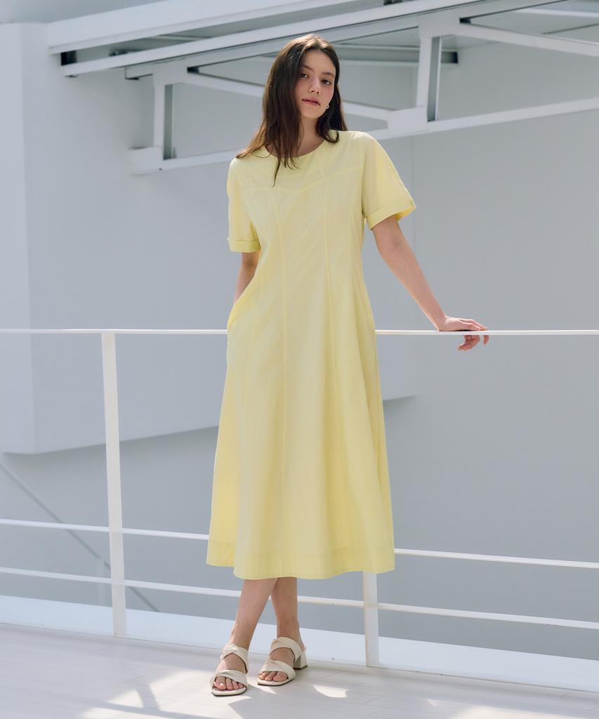 Metapeo Met Sweet Flare Dress Freesia Yellow