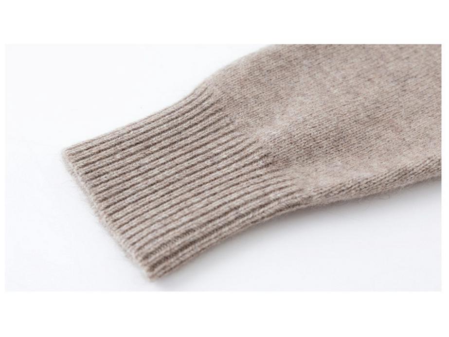 Women's Pure Wool Sweater - Thick Knit, Half-High Collar, Autumn/Winter Style for Middle-Aged & Elderly.