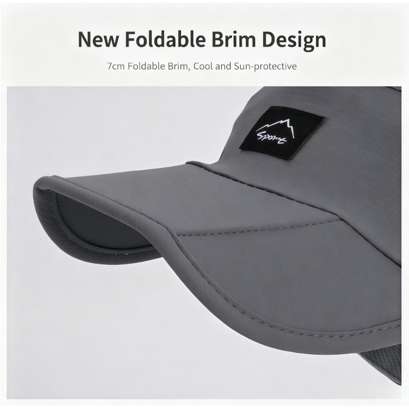 Women's Packable Open-Top Sun Hat Cap, Breathable Nylon Ponytail Style with Front Bill for Hiking and Holiday Travel