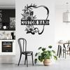 Personalized Metal Sign Floral Silhouette Matte Iron Art Home Decor Wall Hanging Holiday Gift