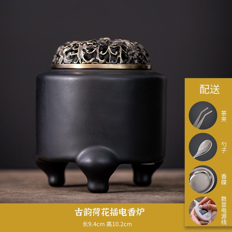 Electric Resin Burner with Timing Ceramic Incense Burner Frankincense Bakhoor Censer 110 V for Home Meditation Room
