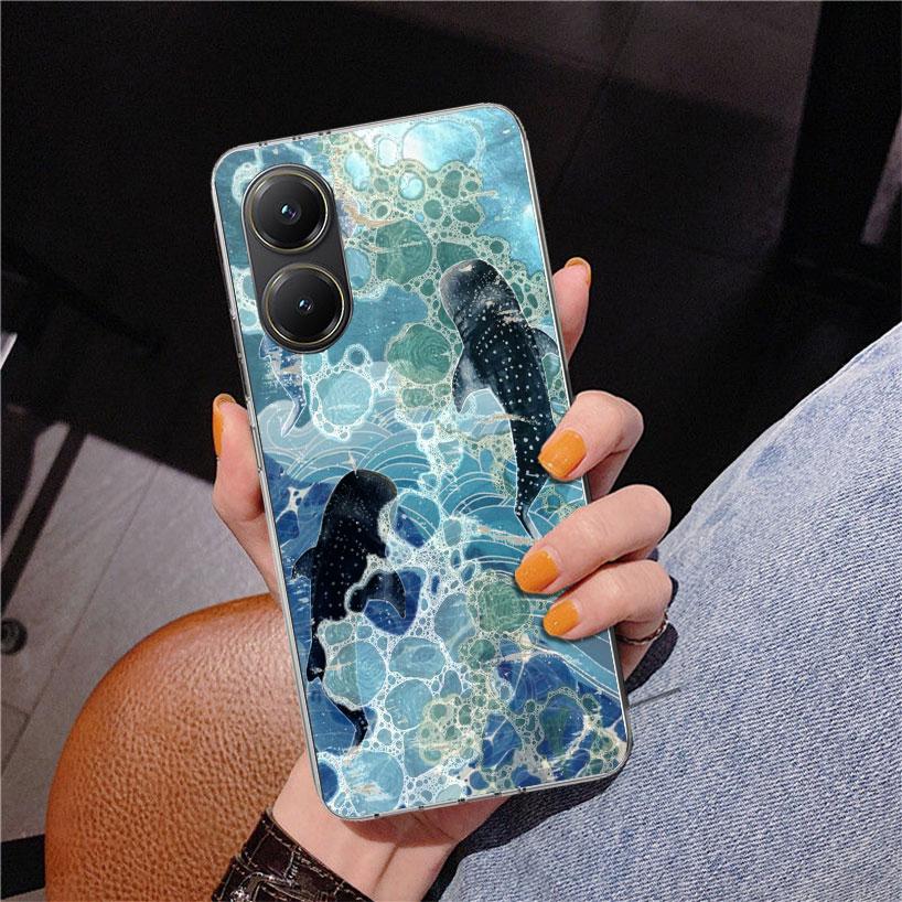 Ocean Whale Shark Phnoe Case for Xiaomi Poco X5 X6 X7 Pro X4 Gt F7 Ultra M8 M7 Redmi 15C 15 13C 13 12C 12 Unique Cover Coque Poc