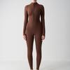 European-American Long Sleeve Nude Yoga Jumpsuit for High-Intensity Fitness, Style 8306