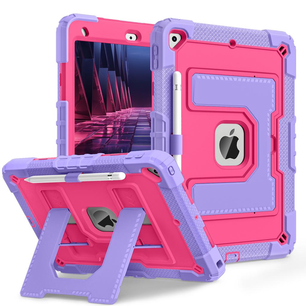 Kids Friendly Case for iPad 10.2 7th 8th 9th Heavy Duty Shockproof Protective Cover with Built-in Kickstand Funda