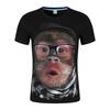 Maglietta Scimpanzé Occhialuto Uomo T-Shirt Stampata 3D Manica Corta Girocollo Moda Hip Hop Estate Casual