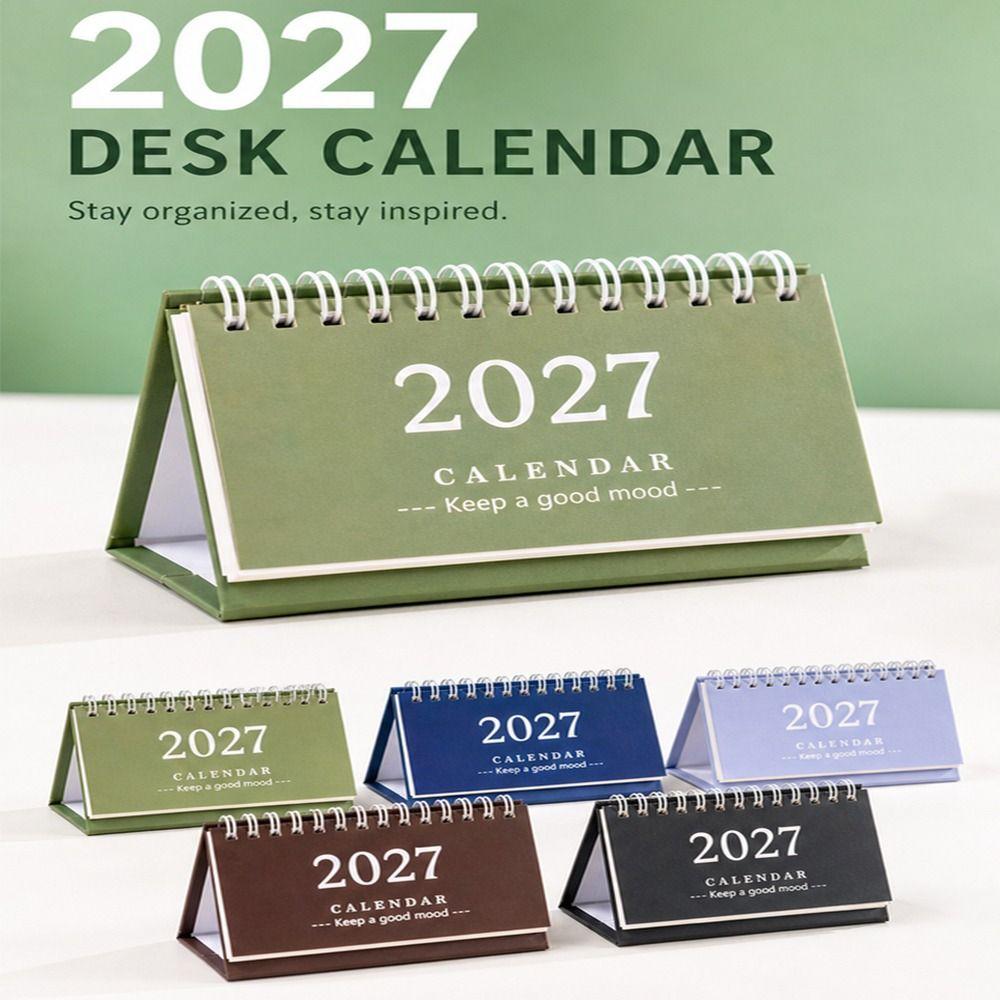 Mini 2027 Desk Calendar Standing Flip Calendar Gifts Standing Calendar Desk Planning