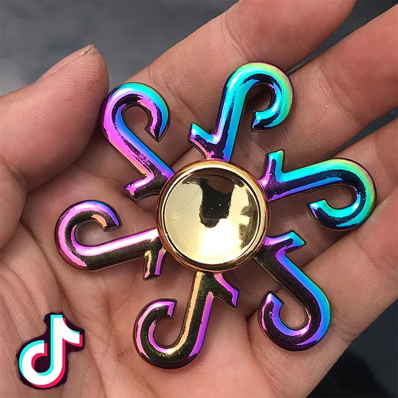 Metal Rainbow Fidget Spinner Colorful EDC Hand Spinner Anti-Anxiety Toy for Children Adult Relieves Stress Finger Spinner Gifts