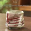 Retro Ceramic Kiln-Change Mug: Pleated Coarse Pottery Coffee Cup