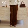 Muzi Women's High-Waist Corduroy Straight-Leg Pants