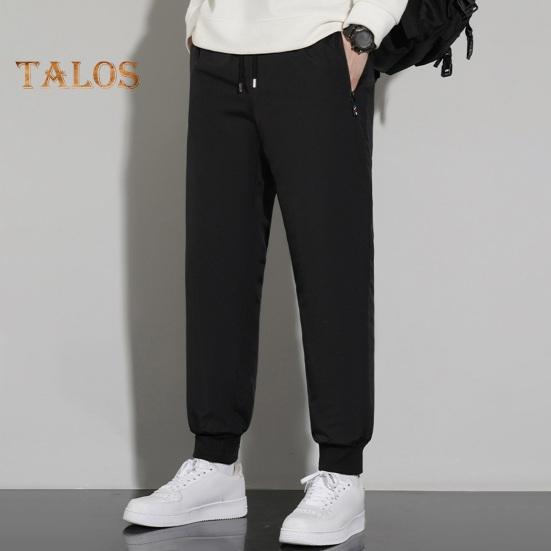 Zima Muži středního věku Kalhoty Zesílený fleece Stahovací šňůrka Pružný pas Velká velikost Udržování tepla Kapsy na zip Jednobarevné Teplé Sport Cestování Práce