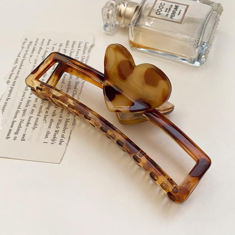 1pc Acid Leopard Print Claw Clip Large Size High-end Feeling Hair Clip for Women Rear of Head Bun Shark Clip Hairpin Headpiece