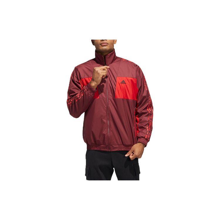 Adidas Year Of The Tiger Limited Edition Reversible Colorblock Stand Collar Logo Jacket Men Jacket Red HC0270
